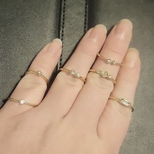 Costume jewelry, golden ring set of 6 rings